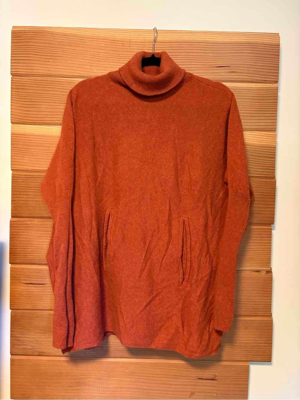 Garnet Hill Rust Orange Turtleneck Sweater